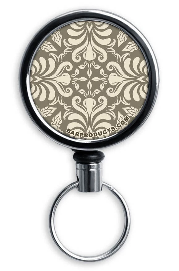 060-reel-vintage1-web.jpg BarProducts.com CUSTOMIZABLE Mini Bottle Opener With Retractable Reel - Vintage Design 1 Bartending Bottle Openers