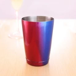 BarProducts.com Blue And Red Color Fusion 16 Oz Weighted Cocktail Shaker Tin