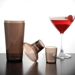 BarProducts.com 3-Piece Cocktail Shaker - Plastic - 16 Ounce Clearance