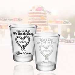 BarProducts.com CUSTOMIZABLE - 1.75oz Clear Shot Glass - Tied The Knot
