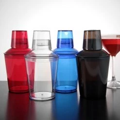 BarProducts.com Plastic 3 Piece Cocktail Shakers - 18 Ounce - Color Options