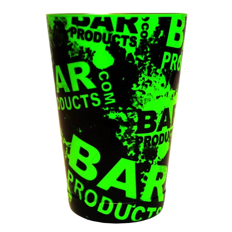 18oz-shaker-tin-neon-grn-bpc-web-bpc-800.jpg BarProducts.com Cocktail Shaker Tin - Printed Designer Series - 18oz Weighted - NEON GREEN Grungy BPC Logo