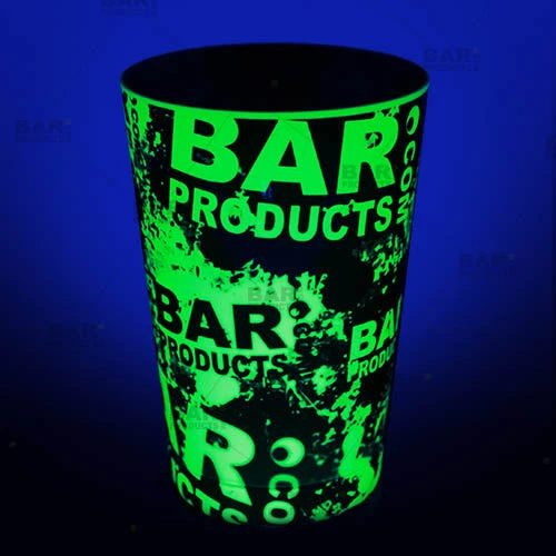 18oz-shaker-tin-neon-grn-bpc-web2.jpg BarProducts.com Cocktail Shaker Tin - Printed Designer Series - 18oz Weighted - NEON GREEN Grungy BPC Logo