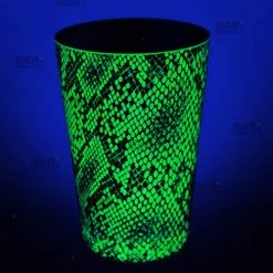 BarProducts.com Cocktail Shaker Tin - Printed Designer Series - 18oz Weighted - NEON GREEN Snake Skin
