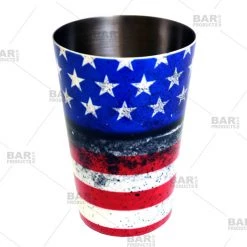 BarProducts.com Cocktail Shaker Tin - Printed Designer Series - 18oz Weighted - U.S. Flag BAR TOOLS