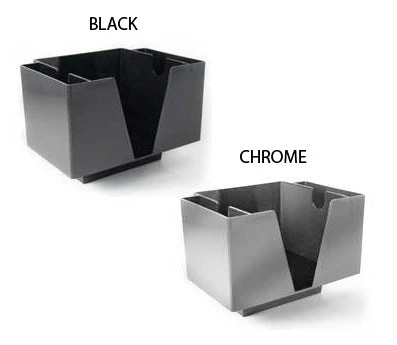 2-pocket-caddies-black-chrome.jpg BarProducts.com Napkin Bar Caddy - 3 Compartment BAR SUPPLIES