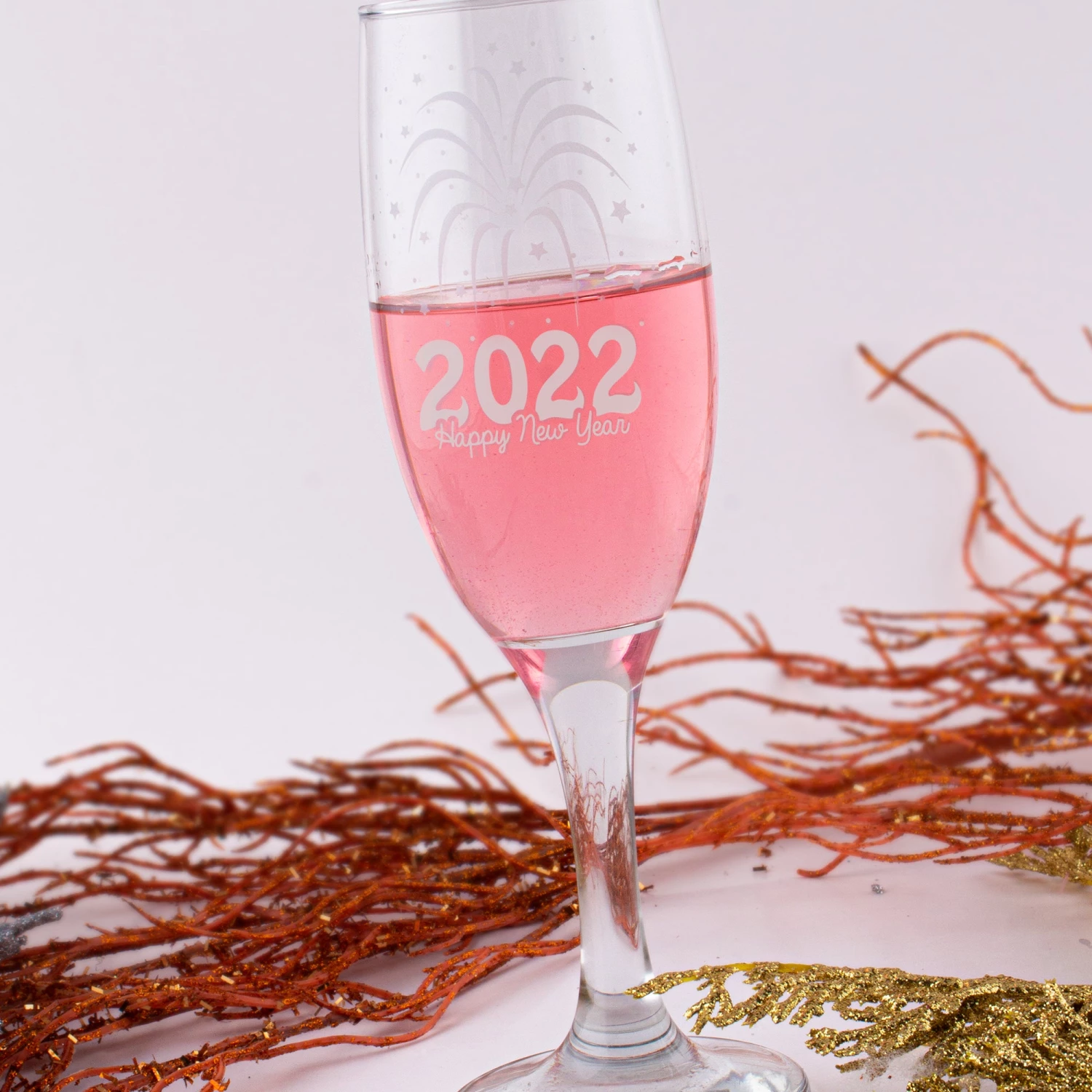 2022ChampagneGlass-HAPPYNEWYEAR-5.jpg BarProducts.com New Years Champagne Glass - 2022 - 7.5 Oz Flute