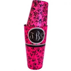 BarProducts.com Cocktail Shaker Tin - Printed Designer Series - 18oz Weighted - Pink Swirl