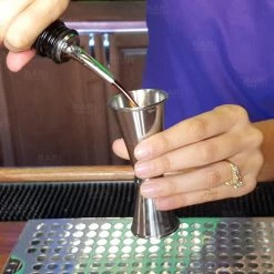 BarProducts.com BarConic® Japanese Style - Tall Double-Sided Jigger - Stainless Steel - 28mL And 56mL