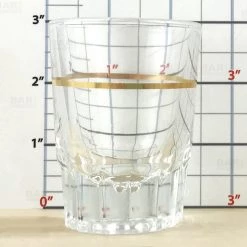 BarProducts.com BarConic® 2oz Shot Glass With Gold 1oz Measure Line BAR SUPPLIES