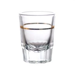 BarProducts.com BarConic® 2oz Shot Glass With Gold 1oz Measure Line BAR SUPPLIES