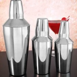 BarProducts.com Cocktail Shaker - 3 Piece - Stainless Steel