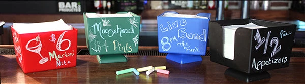 3-way-caddies-bpc-chalk-all-colors_-_copy.jpg BarProducts.com Napkin Caddy - 3-Way - Color Options