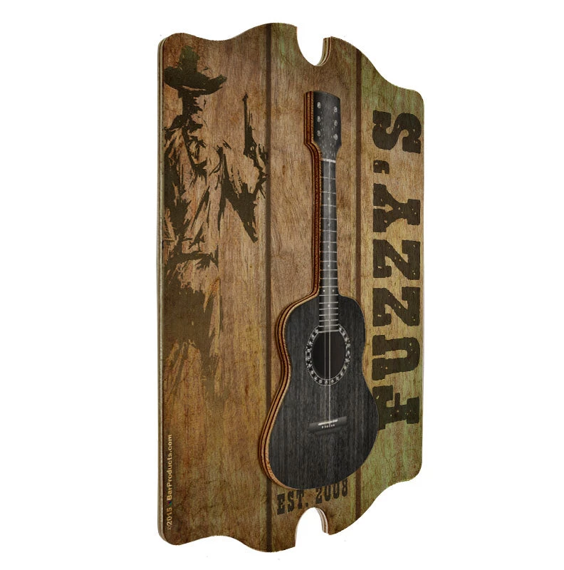 3d-wood-guitar-tavern-sign_country-angle1.jpg BarProducts Handcrafted 3D Wooden Guitar Tavern Sign - Country Theme