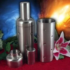 BarProducts.com Cocktail Shaker - 3 Piece Stainless Steel Dotted (Bottle Style) - Size Options