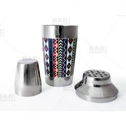 BarProducts.com Cocktail Shakers Designer 16oz. Cocktail Shaker - 3 Piece - Aztec