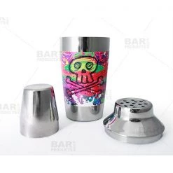 BarProducts.com Designer 16oz. Cocktail Shaker - 3 Piece - Painted Skull