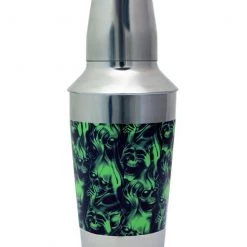 BarProducts.com Designer 16oz. Cocktail Shaker - 3 Piece - Green Evil Skulls