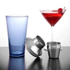 BarProducts.com BAR TOOLS 3 Piece Plastic Mixing Glasses W/ Stainless Steel Midsections - 16 Ounce - Color Options