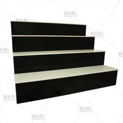 BarProducts.com BarConic® LED Liquor Bottle Display Shelf - 4 Step - Black - Multi Colored Lights - Several Lengths