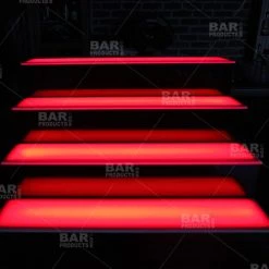 BarProducts.com BarConic® LED Liquor Bottle Display Shelf - 4 Step - Black - Multi Colored Lights - Several Lengths
