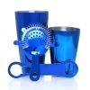 BarProducts.com BAR TOOLS Bartending Set With V-Rod And 18 Ounce Shaker Tin – 4 Piece Candy Coated Blue