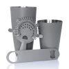 BarProducts.com Bartending Set With Speed Opener And 18 Ounce Shaker Tin – 4 Piece Textured Shadow Grey