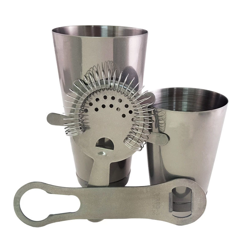 4pc-shaker-set-18oz-v-rod-opener-800.jpg BarProducts.com BAR TOOLS BarConic® Bartending Set With V-Rod® & 18oz. Shaker Tin – 4 Piece Silver Glitter