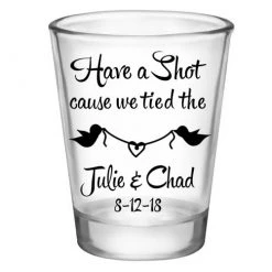 BarProducts.com BAR SUPPLIES CUSTOMIZABLE - 1.75oz Clear Wedding Shot Glass - Bird Knot