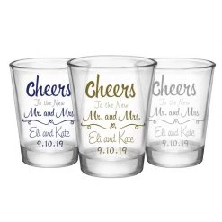 BarProducts.com CUSTOMIZABLE - 1.75oz Clear Wedding Shot Glass - Cheers BAR SUPPLIES