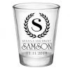 BarProducts.com BAR SUPPLIES CUSTOMIZABLE - 1.75oz Clear Wedding Shot Glass - Crest