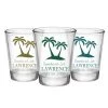 BarProducts.com CUSTOMIZABLE - 1.75oz Clear Wedding Shot Glass - Palm Trees