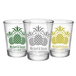 BarProducts.com BAR SUPPLIES CUSTOMIZABLE - 1.75oz Clear Wedding Shot Glass - Pineapples