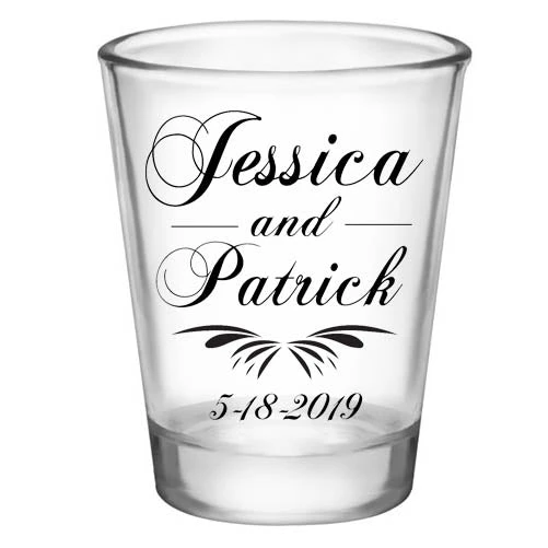 5114-simple_web.jpg BarProducts.com CUSTOMIZABLE - 1.75oz Clear Wedding Shot Glass - Simplistic BAR SUPPLIES