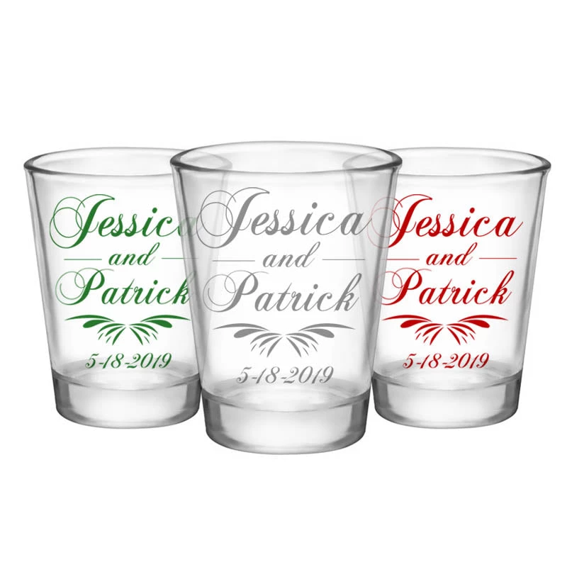 5114-simple_web_trio.jpg BarProducts.com CUSTOMIZABLE - 1.75oz Clear Wedding Shot Glass - Simplistic BAR SUPPLIES