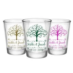 BarProducts.com CUSTOMIZABLE - 1.75oz Clear Wedding Shot Glass - Tree Of Life