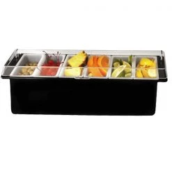 BarProducts.com 6-Pint Bar Condiment Holder With Angled Face & Ice Compartment