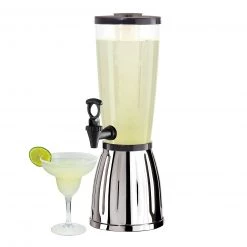BarProducts.com SPECIAL COLLECTIONS Beverage Dispenser W/ Ice Tube - 3 Quart - Stainless Steel