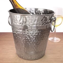 BarProducts.com Stainless Steel Hammered Ice Bucket And Stand (Sold Separately) BAR SUPPLIES
