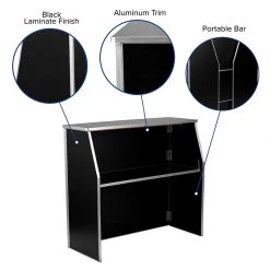 BarProducts.com Portable Bar - Black Laminate - 4 FT. SPECIAL COLLECTIONS