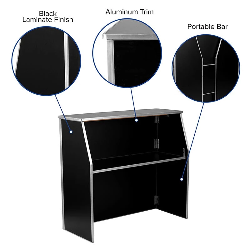 BAR-48-BK-BPC-Rollover.jpg BarProducts.com Portable Bar - Black Laminate - 4 FT. SPECIAL COLLECTIONS