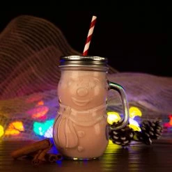 BarProducts.com BarConic® Snowman Mason Jar W/handle - 16 Ounce