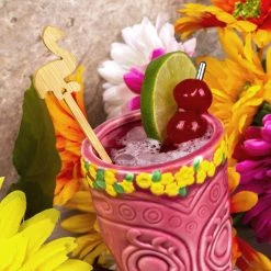 BarProducts.com BarConic® Bamboo Flamingo Swizzle Sticks - 100 Pack