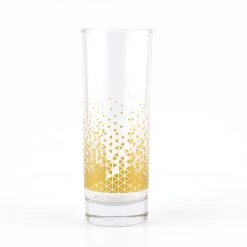 BarProducts.com BarConic® Collins Glass - Gold Geometric Pattern - 9.5 Ounce SPECIAL COLLECTIONS