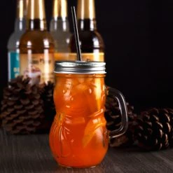 BarProducts.com BarConic® Snowman Mason Jar W/handle - 16 Ounce