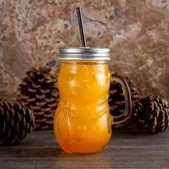 BarProducts.com BarConic® Snowman Mason Jar W/handle - 16 Ounce