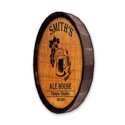 BarProducts Handcrafted Woodshop Made In The USA Ale House Barrel Top Tavern Sign