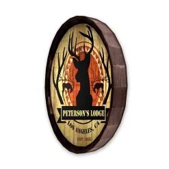 BarProducts Handcrafted Custom Wood Barrel Top Sign – Deer Lodge Woodshop Made In The USA