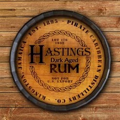 BarProducts Handcrafted Jamaican Rum Barrel Top Tavern Sign 5 BarProducts Handcrafted Jamaican Rum Barrel Top Tavern Sign