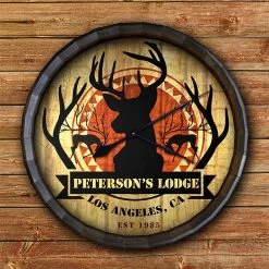 BarProducts Handcrafted Custom Wood Barrel Top Sign – Deer Lodge Woodshop Made In The USA